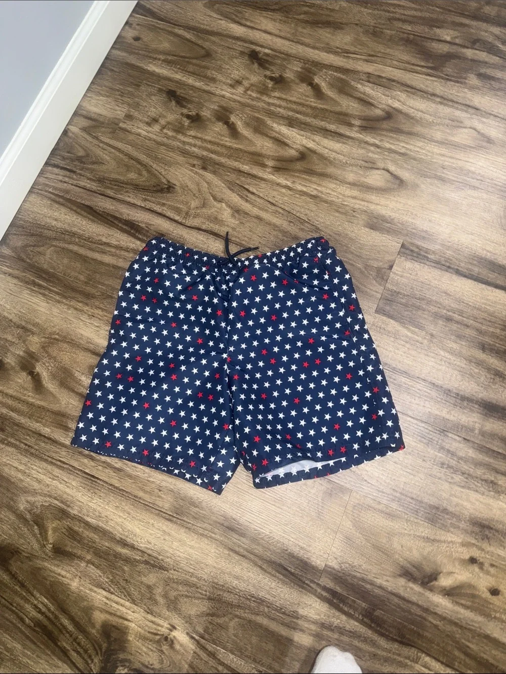 Navy Star Print Swim Shorts